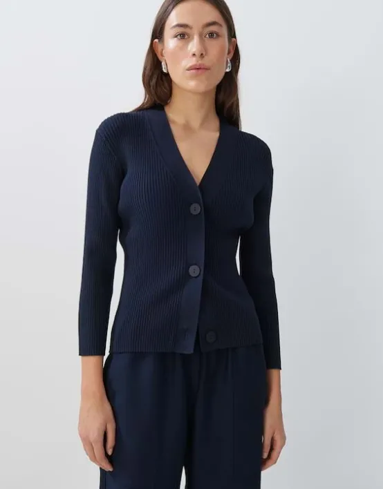 Shop SOMEDAY Gerippter Cardigan Temotion Slim Aus Viskose Mix