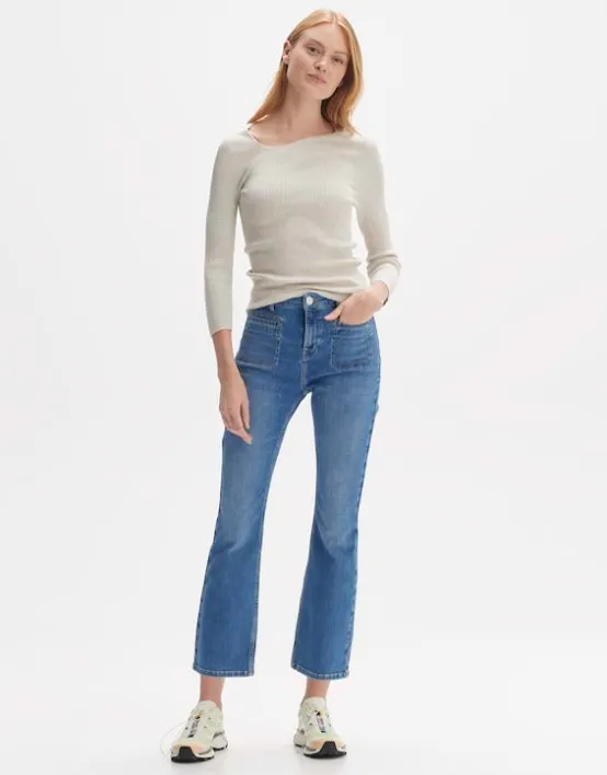 Outlet OPUS Fashion Gerippter Pullover Pinda Slim Aus Ecovero Viskose Mix