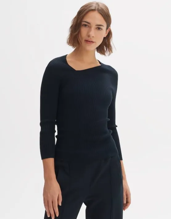 Flash Sale OPUS Fashion Gerippter Pullover Pinda Slim Aus Ecovero Viskose Mix