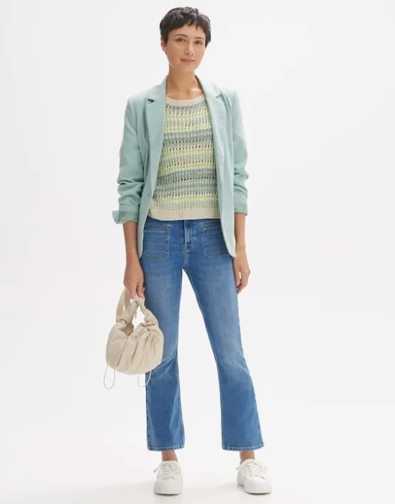Online OPUS Fashion Kick Flared Jeans Edmea French Mid Rise Aus Bci Cotton