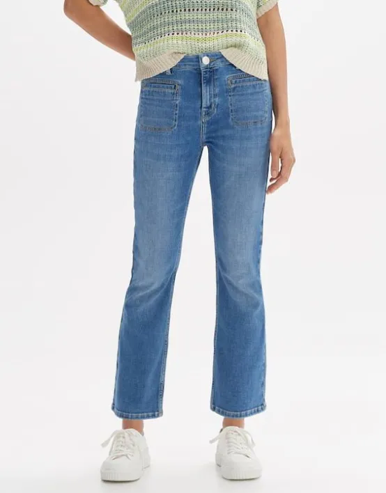 Online OPUS Fashion Kick Flared Jeans Edmea French Mid Rise Aus Bci Cotton