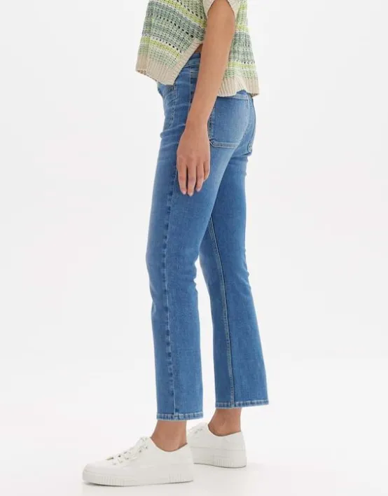 Online OPUS Fashion Kick Flared Jeans Edmea French Mid Rise Aus Bci Cotton