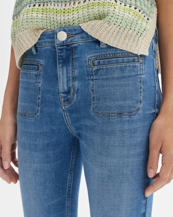 Online OPUS Fashion Kick Flared Jeans Edmea French Mid Rise Aus Bci Cotton