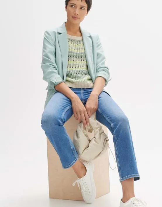 Online OPUS Fashion Kick Flared Jeans Edmea French Mid Rise Aus Bci Cotton