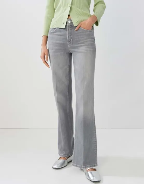 Fashion SOMEDAY Long Flared Jeans Carie Mid Rise Aus Elastischem Bci Cotton Mix