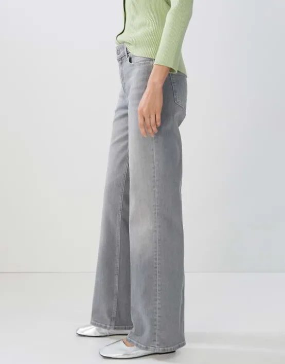 Fashion SOMEDAY Long Flared Jeans Carie Mid Rise Aus Elastischem Bci Cotton Mix