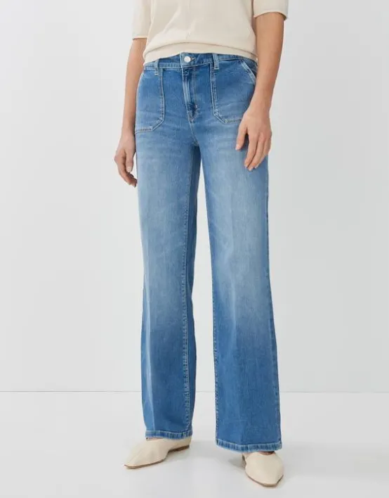Cheap SOMEDAY Long Flared Jeans Carie Utility Mid Rise Aus Stretchigem Bci Cotton Mix
