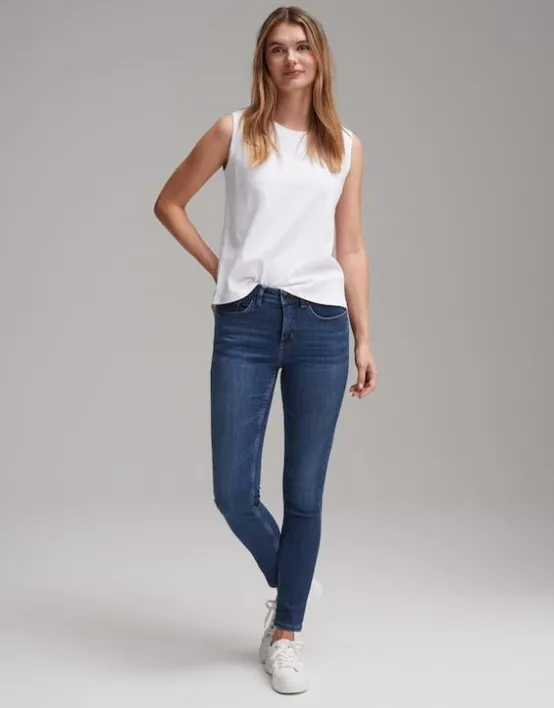 Discount OPUS Fashion Skinny Jeans Elma Strong Blue Low Rise Aus Stretchigem Bci Cotton Mix