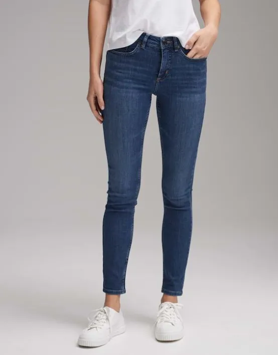 Discount OPUS Fashion Skinny Jeans Elma Strong Blue Low Rise Aus Stretchigem Bci Cotton Mix