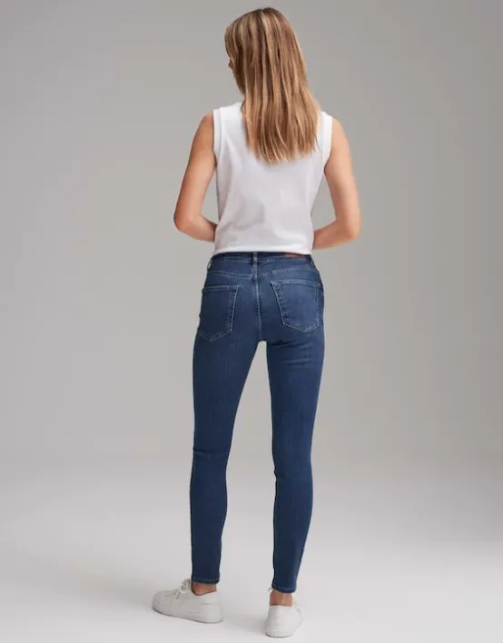 Discount OPUS Fashion Skinny Jeans Elma Strong Blue Low Rise Aus Stretchigem Bci Cotton Mix