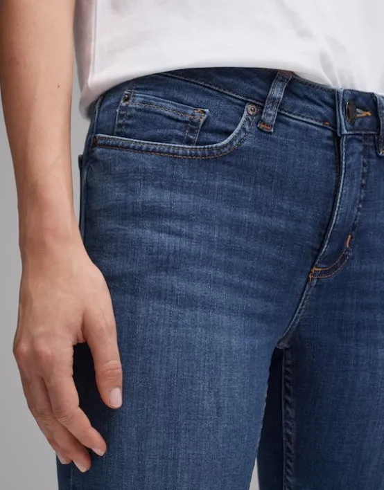 Discount OPUS Fashion Skinny Jeans Elma Strong Blue Low Rise Aus Stretchigem Bci Cotton Mix