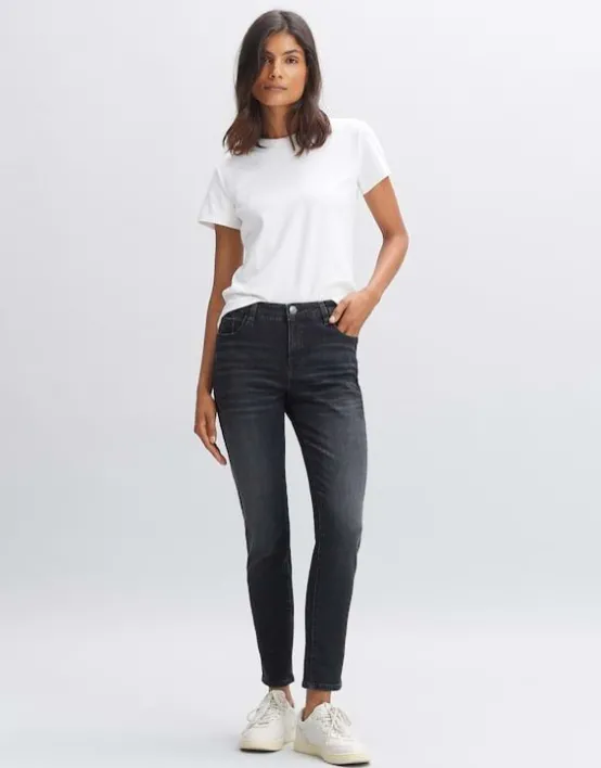 Outlet OPUS Fashion Slim Jeans Evita Dark Mid Rise Aus Stretchigem Bci Cotton Mix