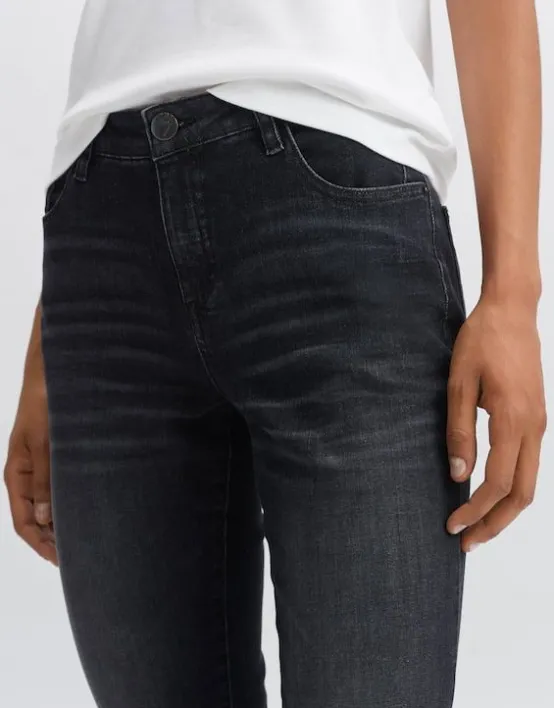 Outlet OPUS Fashion Slim Jeans Evita Dark Mid Rise Aus Stretchigem Bci Cotton Mix