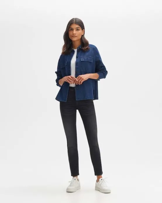 Outlet OPUS Fashion Slim Jeans Evita Dark Mid Rise Aus Stretchigem Bci Cotton Mix