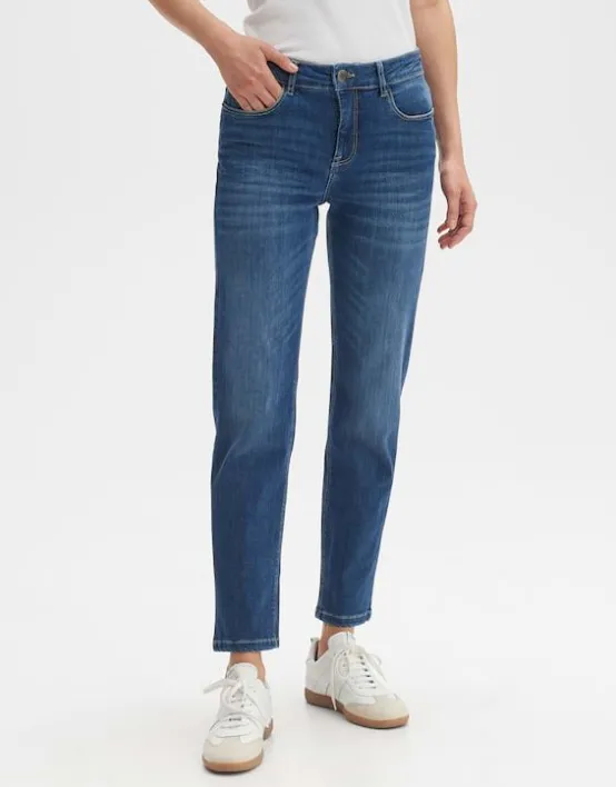 Cheap OPUS Fashion Straight Jeans Ebbi Mid Rise Aus Stretchigem Bci Cotton Mix
