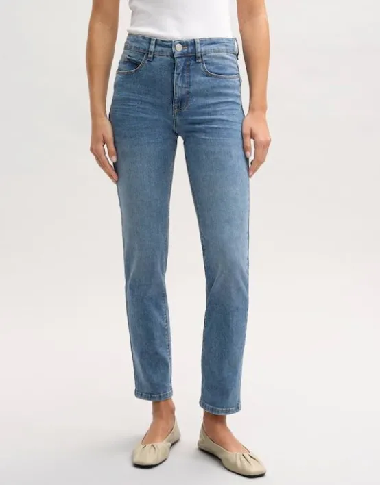 Best Sale OPUS Fashion Straight Jeans Ebbi Mid Rise Aus Stretchigem Bci Cotton Mix