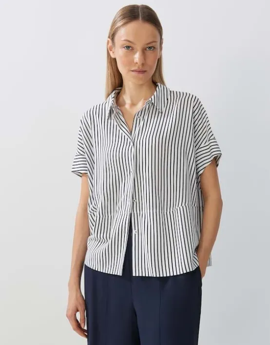 New SOMEDAY Streifenbluse Zarko Fine Stripe Loose Aus Ecovero Viskose