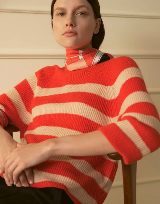 New SOMEDAY Strickpullover Tijou Stripe Mit Cashmere