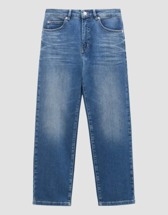 Store SOMEDAY Verkcrzte Relaxed Jeans Corah Mid Rise Aus Bci Cotton Mix