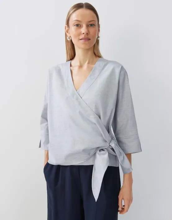 Best SOMEDAY Wickelbluse Zayali Chambray Regular Aus Bci Cotton