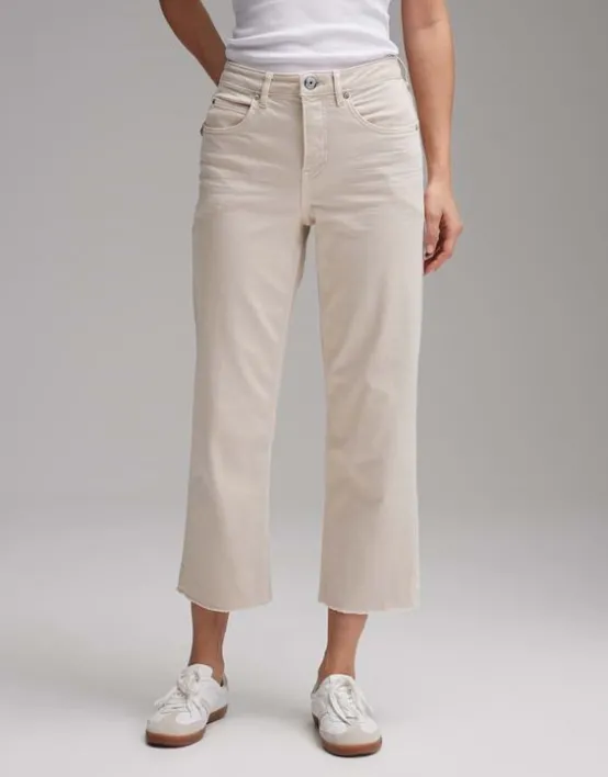 Sale OPUS Fashion Wide Cropped Jeans Momito Color Aus Stretchigem Baumwoll Mix