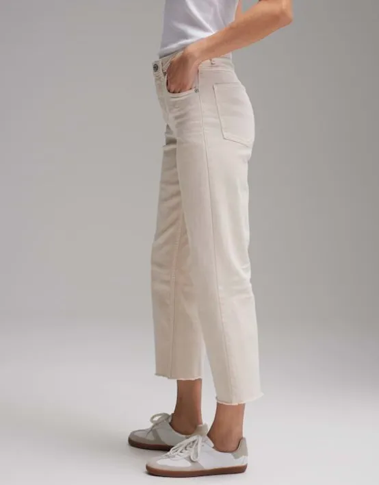 Sale OPUS Fashion Wide Cropped Jeans Momito Color Aus Stretchigem Baumwoll Mix