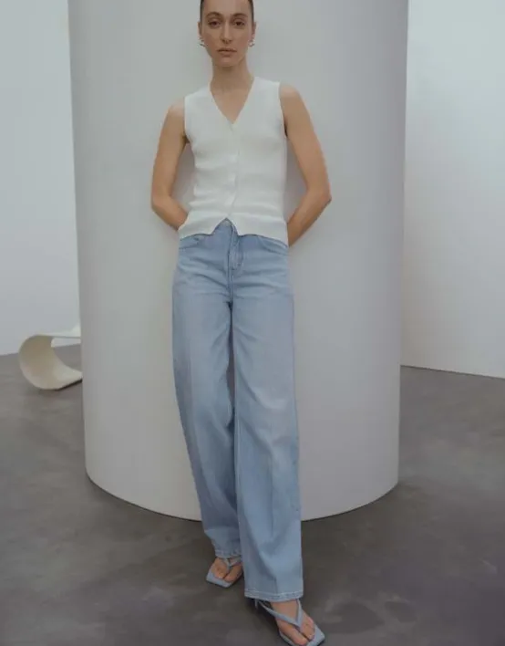 New SOMEDAY Wide Leg Jeans Cellma Mid Rise Aus Elastischem Bci Cotton Mix