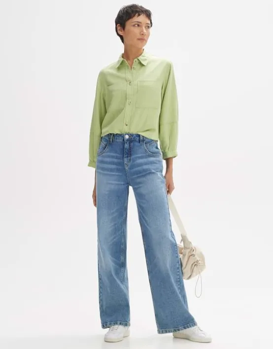 Cheap OPUS Fashion Wide Leg Jeans Marli Fresh High Rise Aus Stretchigem Bci Cotton Mix