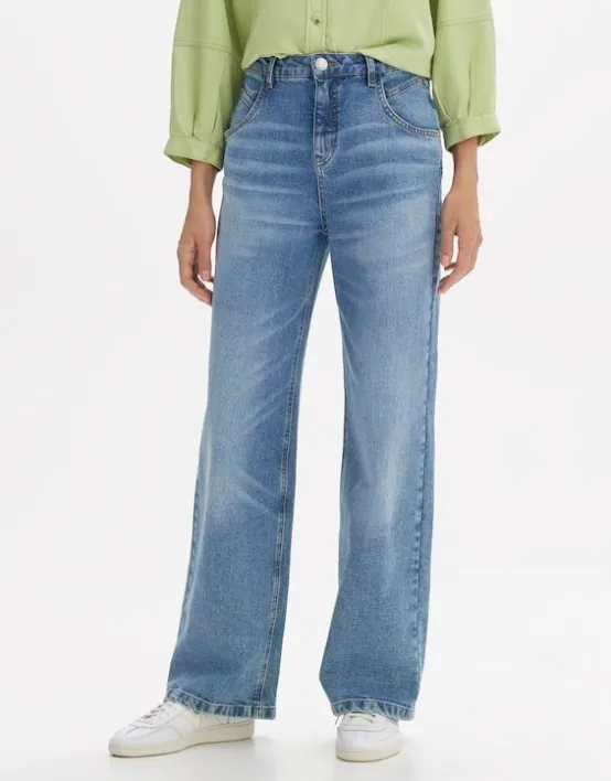 Cheap OPUS Fashion Wide Leg Jeans Marli Fresh High Rise Aus Stretchigem Bci Cotton Mix