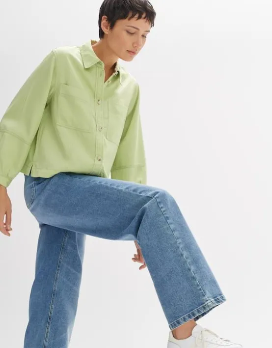 Cheap OPUS Fashion Wide Leg Jeans Marli Fresh High Rise Aus Stretchigem Bci Cotton Mix