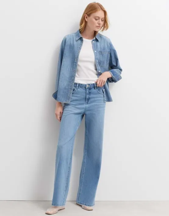 Discount OPUS Fashion Wide Leg Jeans Marli High Rise Aus Stretchigem Bci Cotton Mix