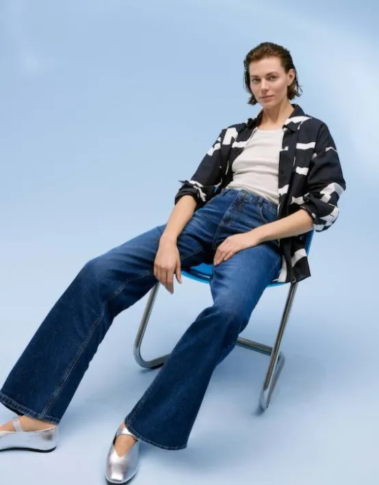 Hot OPUS Fashion Wide Leg Jeans Marli High Rise Aus Stretchigem Bci Cotton Mix