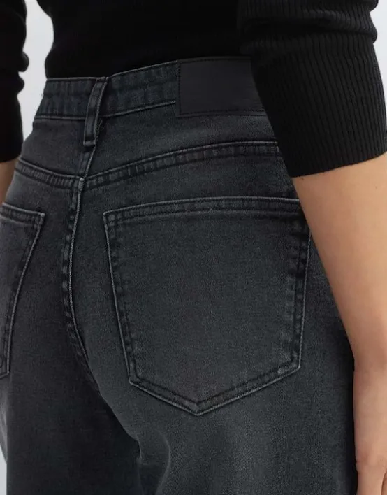 Discount OPUS Fashion Wide Leg Jeans Mivy Grey High Rise Aus Stretchigem Baumwoll Mix